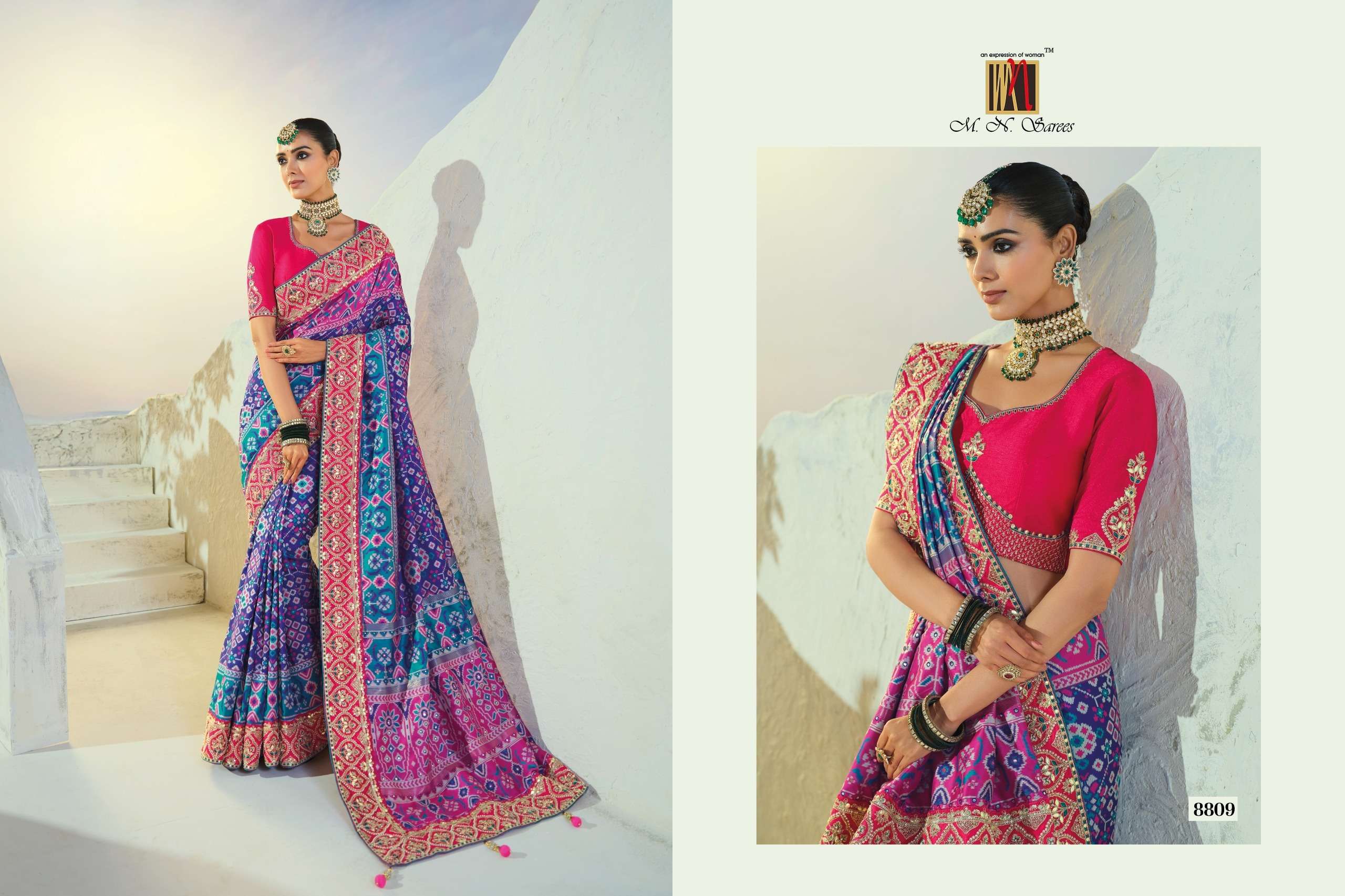 MN The Heritage Of Patola 8800 Series fancy fabric saree wholesale in surat